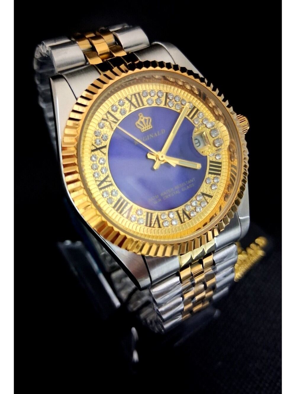 NEW IN BOX Men's Reginald 36mm Real Diamond Presidential Date Watch